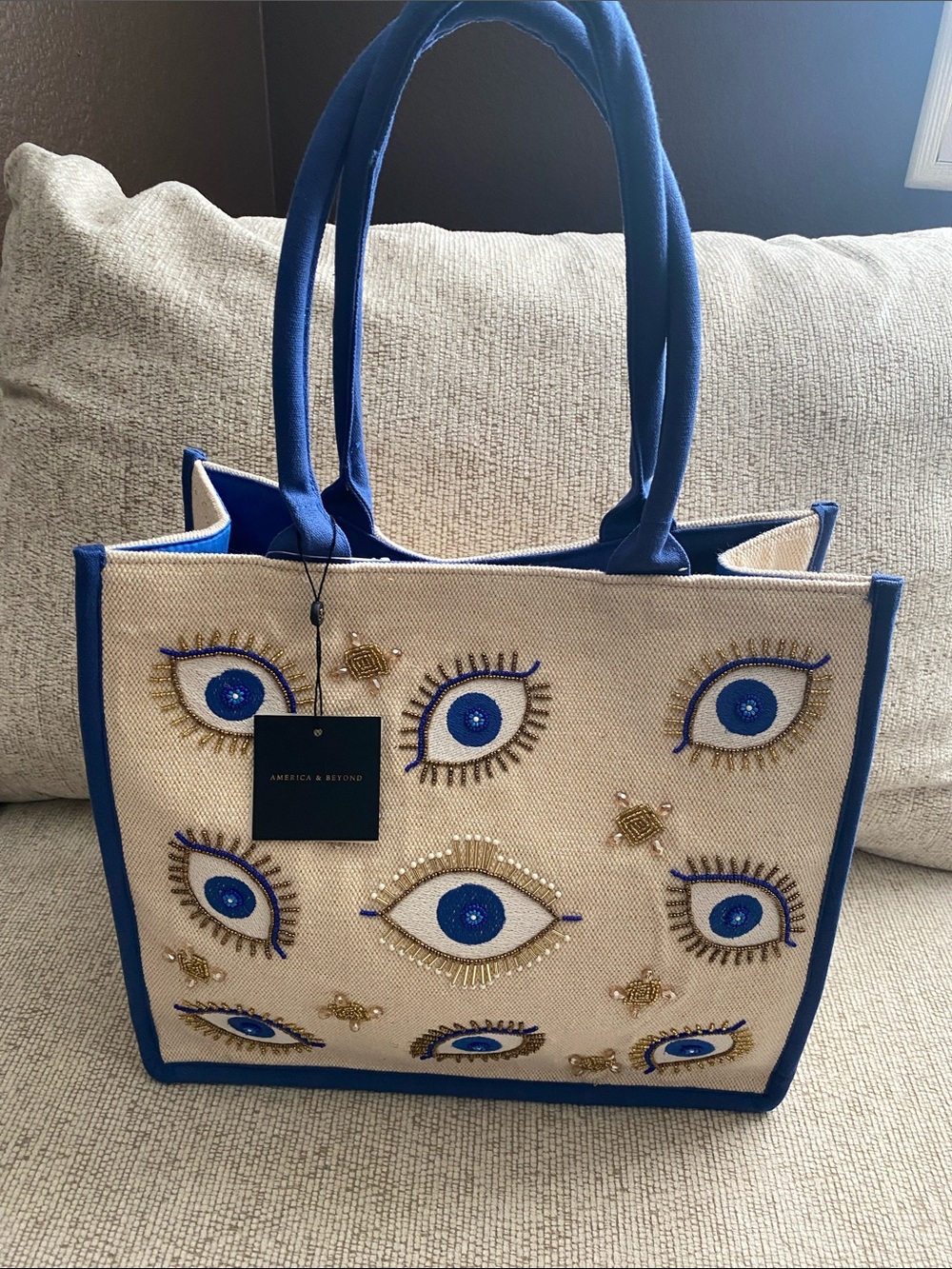 American & Beyond Evil Eye Tote